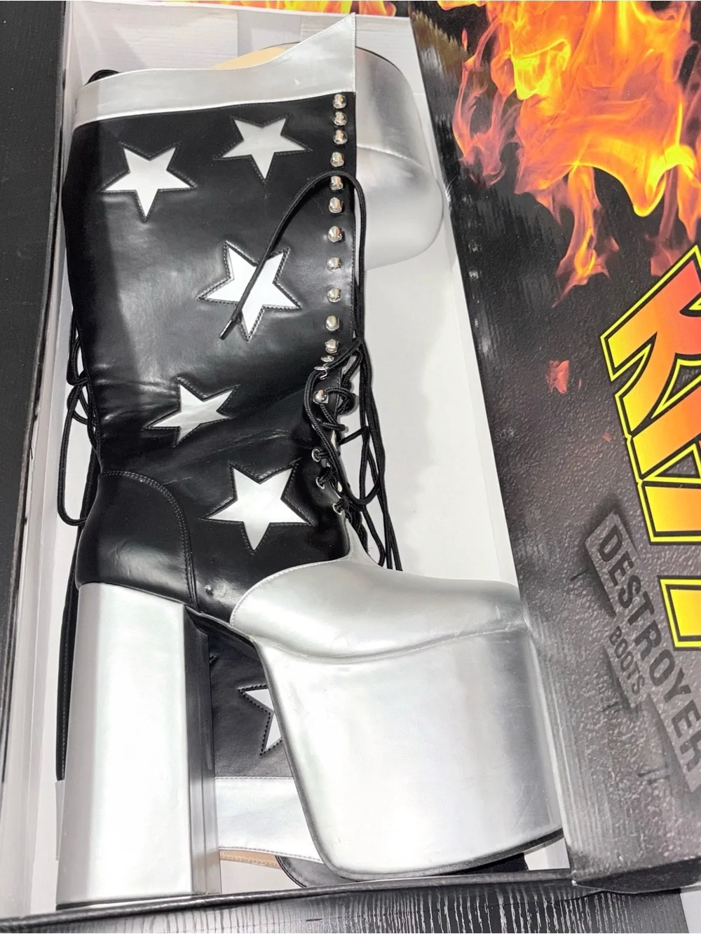 KISS Starchild Platform Boots Adult Size 12 Paul Stanley Costume w/ Box